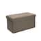 Simplify 30" Faux Linen Double Folding Storage Ottoman